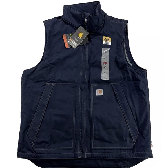 NEW $225 Carhartt Fire-Resistant Quick Duck Vest!  Navy  Insulated  DWR  103387 - Picture 2 of 4